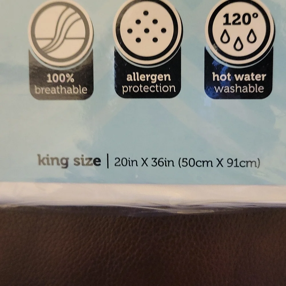 Allerease King Size 2 pk pillow protector white Breathable allergy protect New … - Picture 3 of 6